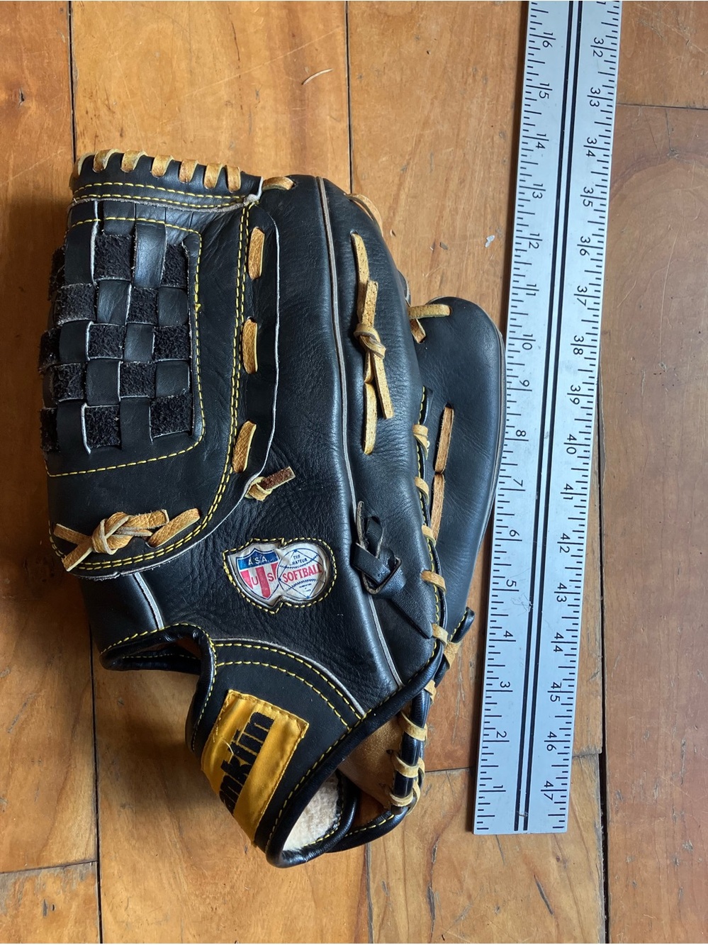 Black and Tan Baseball Glove with USA Softball Patch Franklin